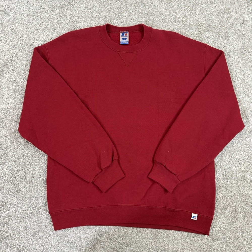 Russell Athletic Dri‎ Power Red Crewneck L Sweatshirt Streetwear Casual Pullover